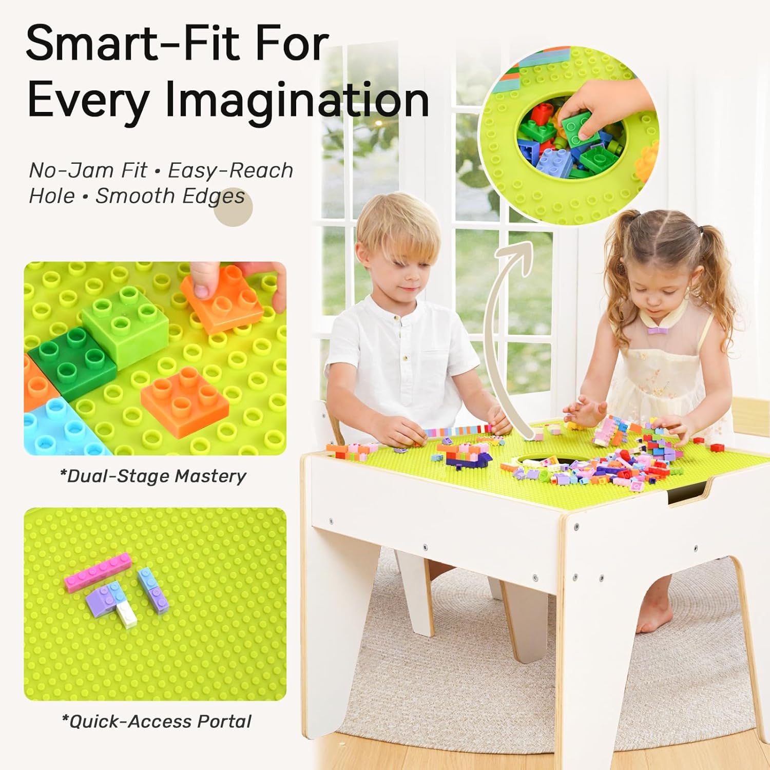 WINGYZ Art Easel & 4-in-1 Building Table & Chairs Set