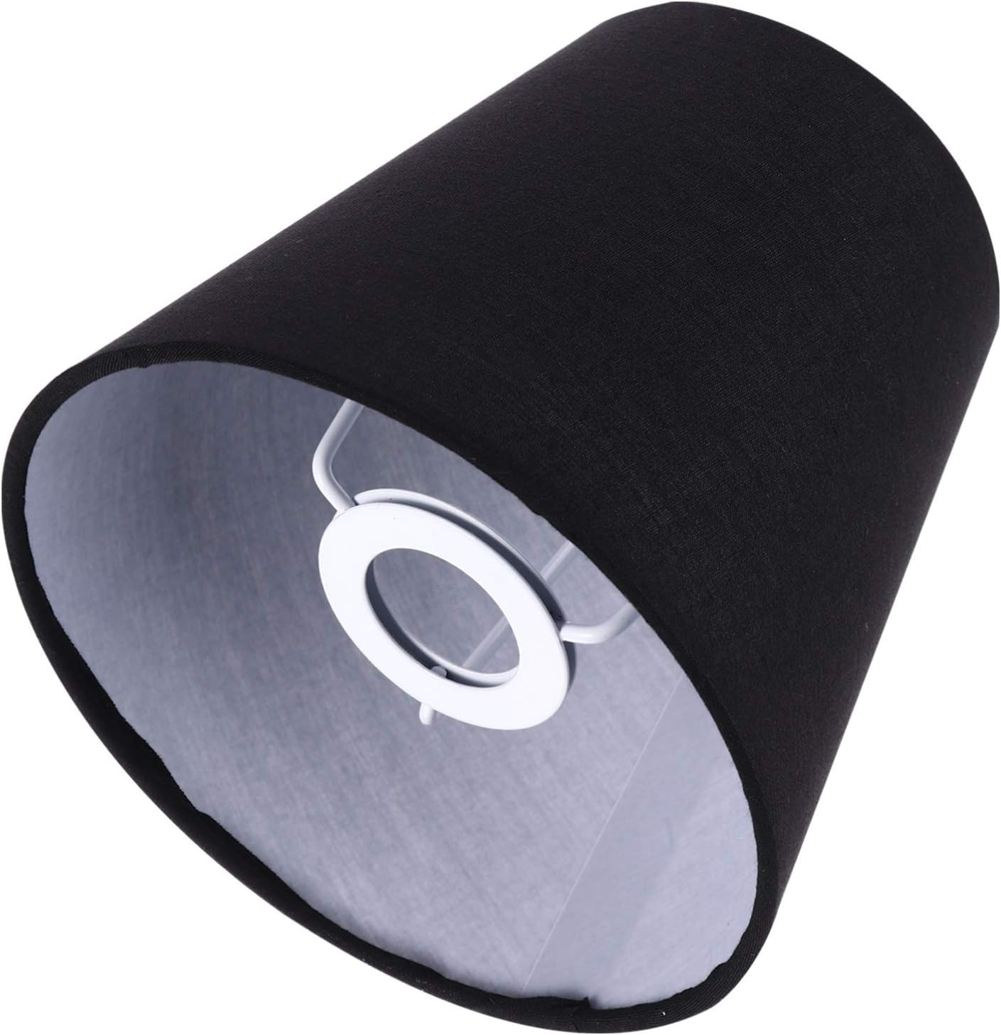 Lurrose Small Lamp Shade Cloth Lamp Cover Chandelier Lamp Shade Lamp Dust Cover Fabric Lamp Accessory for Table Lamp and Floor Light, 5.5x5.5x5 inch Black