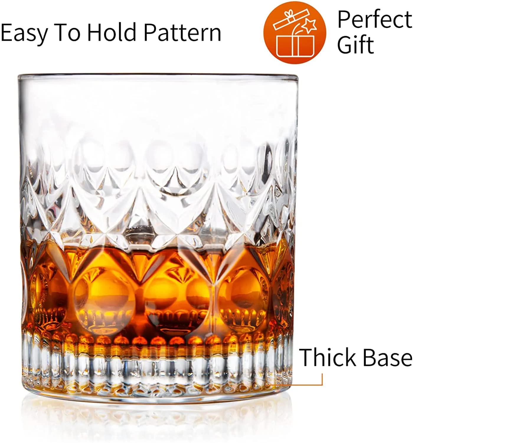 Classic Whiskey Glasses Set - 2 Premium Tumblers -6