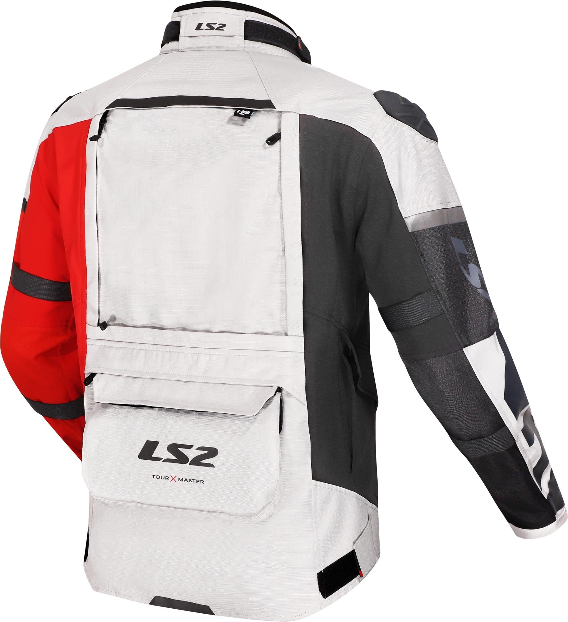 LS2 X-Master wodoodporna kurtka tekstylna motocyklowa, czarny/szary/czerwony, 4XL