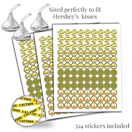 Miniatura 8 de Kit de calcomanías para fiesta de cumpleaños de camión volquete de construcción, 429 piezas. Incluye 60 2 calcomanías circulares para recuerdos y