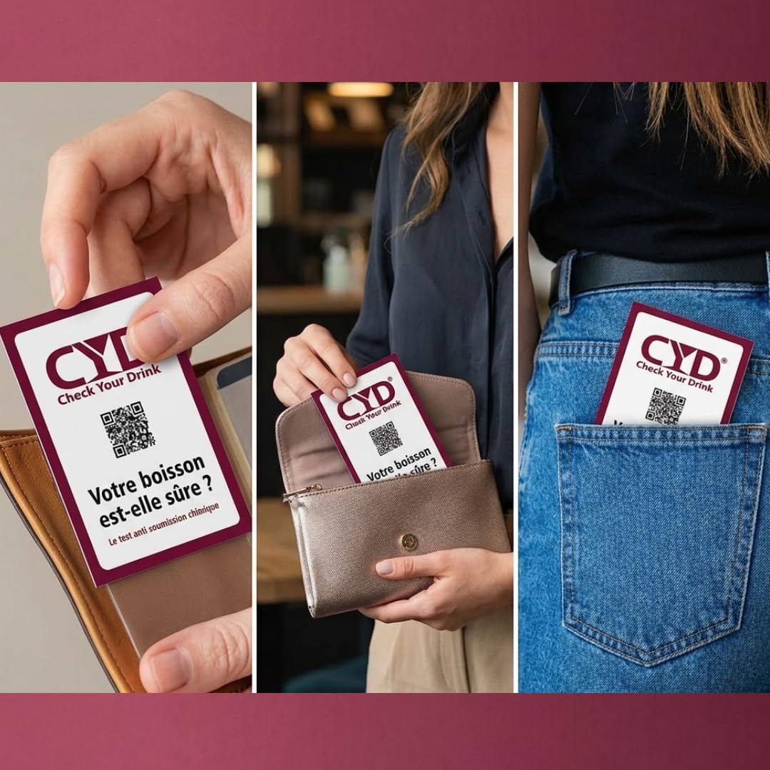 Pack de 10 tests - Test anti drogue - Kit de dépistage de drogues rapide et pratique pour boissons - Détection en 2 minutes - 2 sachets de 5 tests - Kits de tests à prendre partout avec vous
