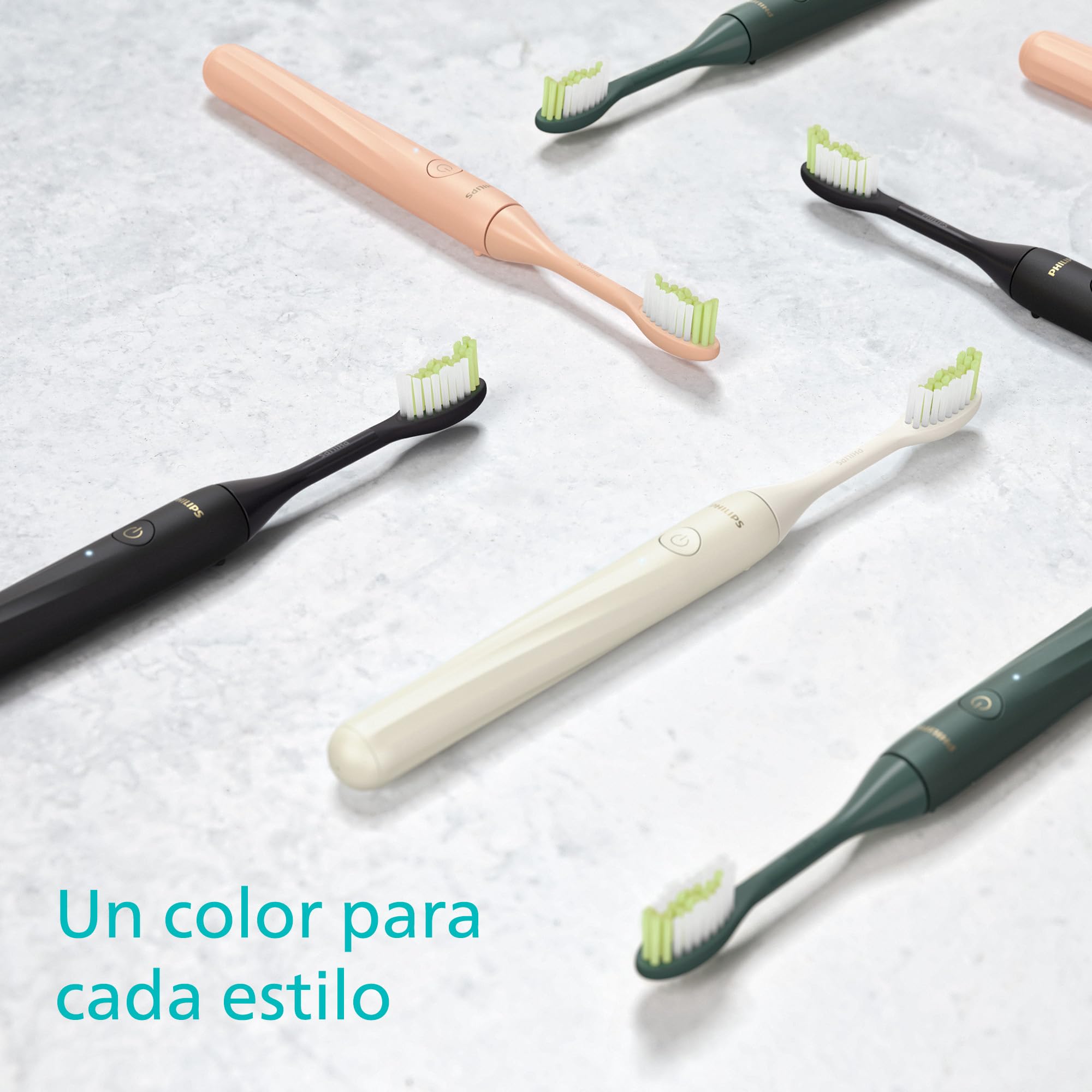 Cepillo dental recargable Philips One: cepillo dental eléctrico en brillo modelo HY1200/25, One, Plata