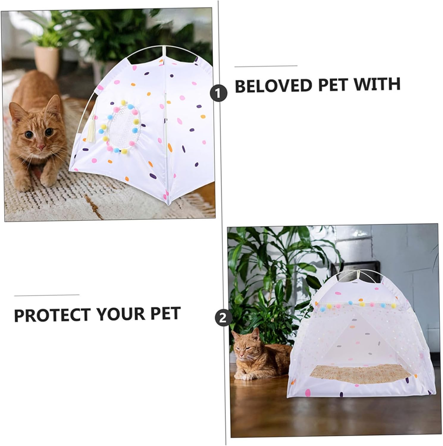 Machine Washable PET Tent for Small Dogs and Cats Breathable and Comfortable Indoor/Outdoor Dog Cat Sleeping Tent Removable Cover Portable PET Shelter