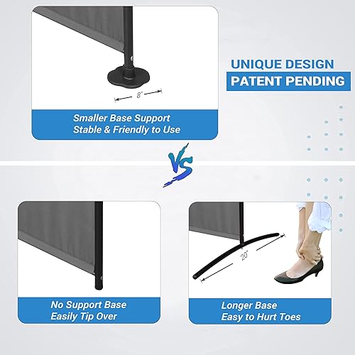 Miniatura 3 de MAYOLIAH Divisores de habitación de 6 paneles, pantalla de privacidad plegable, 10 pies de ancho y 6 pies de alto, separador de paredes de oficina