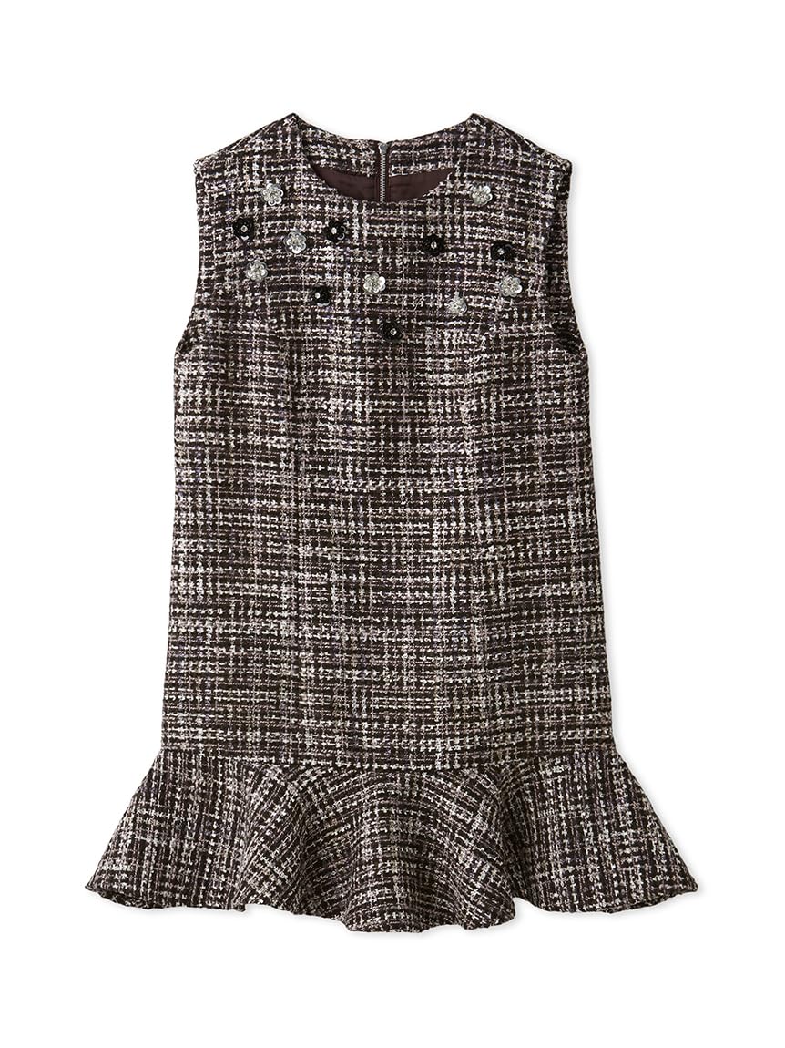 新品タグ付き Lily brown ツイードビジューAラインミニワンピース Amazon.co.jp: [リリーブラウン] L.B CANDY STOCK ツイードビジューA