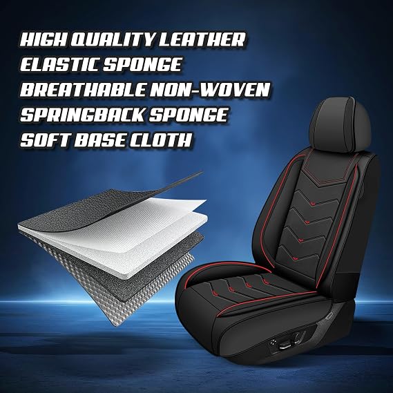 ADERN Car Seat Covers for KIA Forte 2010-2026, Premium Nappa Leather Car Seat Cover, Stylish Sport Seat Covers, Automobile Seat Cover Sets.(Luxury 5 Seats/Black)