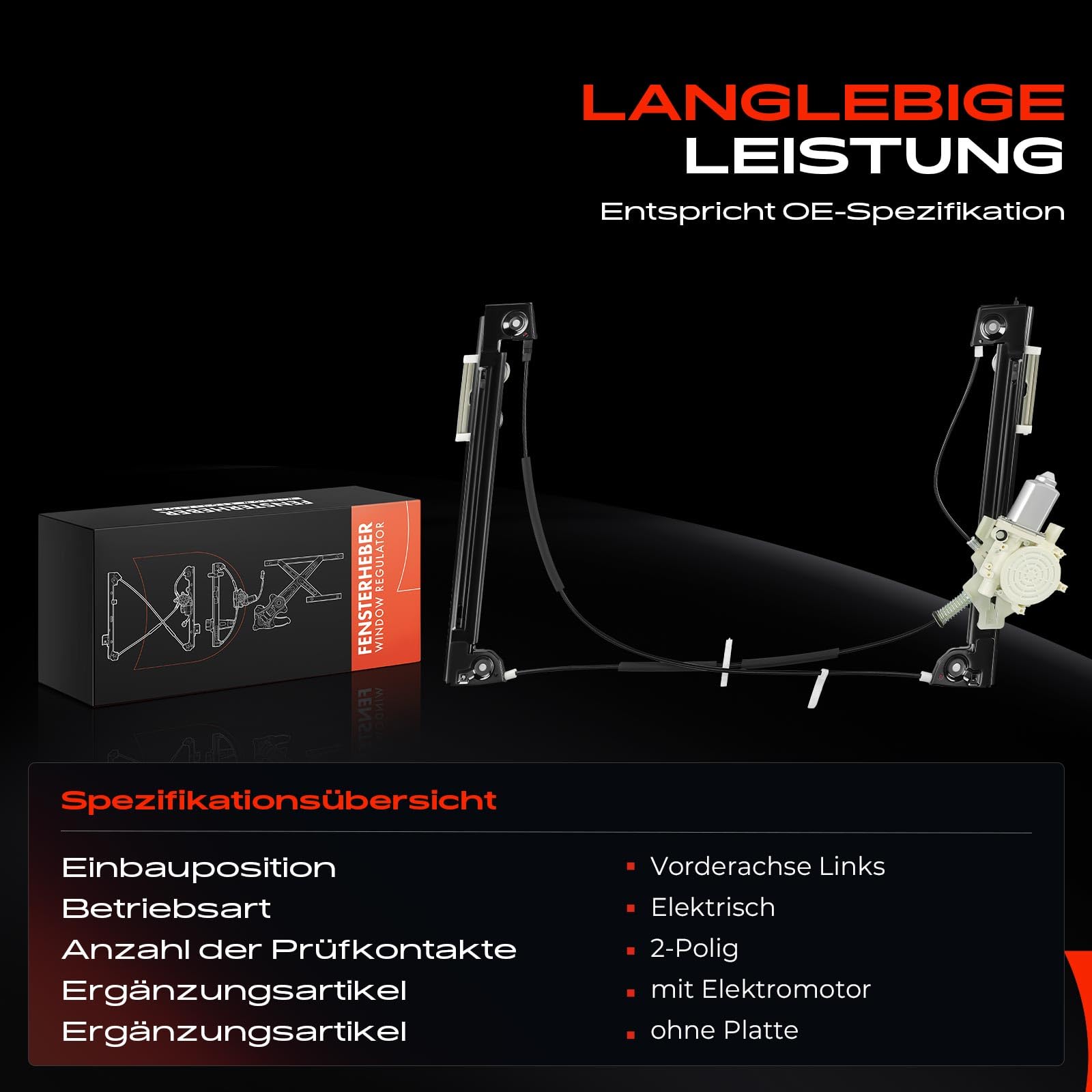 Frankberg Alzacristallo Elettrico con Motore 2-Poli Anteriore Sinistro Compatibile Mini R52 R50 R53