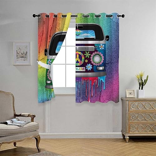 Miniatura 3 de Cortinas para Ventanas De Cuarto Groovy Grommet Cortinas opacas cortas para puerta corrediza de vidrio, tela opaca de 55 pulgadas de ancho por 72