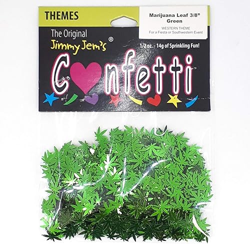 Miniatura 2 de Confeti Marihuana Leaf 14" verde - 2 bolsas de media onzas (1 oz) #9713 - Envío gratis