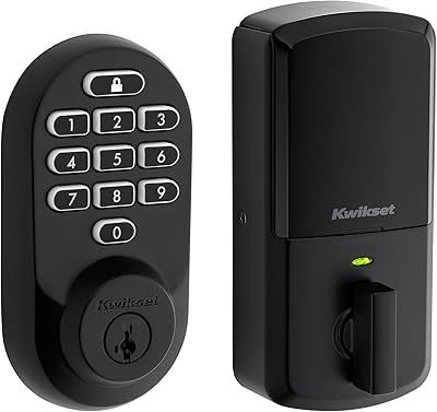 Kwikset Halo Keypad Wi-Fi Smart Door Lock, Keyless Entry Electronic Touchscreen Deadbolt Door Lock, No Hub Required App Remote Control, with SmartKey Re-Key Security, Matte Black