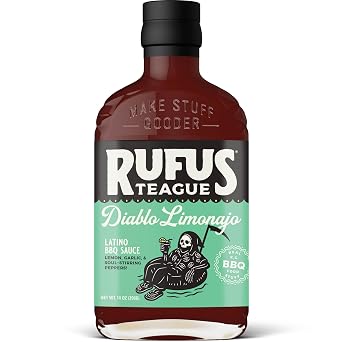 Rufus Teague Diablo Limonajo Gourmet BBQ Sauce with Garlic and Lemon, 14 oz | Barbecue Sauces, Award-Winning Flavor, Gluten-Free, Non-GMO, Great Flavor, Great Gift Idea, Pantry Staple, For Any Occasion