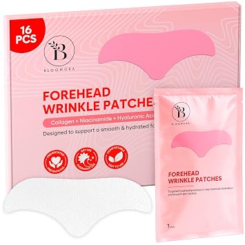Forehead Wrinkle Patches Overnight for Fine Lines & Hydration, Smoothing Facial Wrinkle Patches with Hyaluronic Acid, Peptides & Collagen, Hydrogel Anti Wrinkle Skincare for Men & Women 16pcs