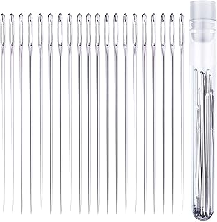 Sponsored Ad - 20 pcs. Large Eye Hand Sewing Needles - 1.5 inch Long in Needle Storage Tube with Needle Threader