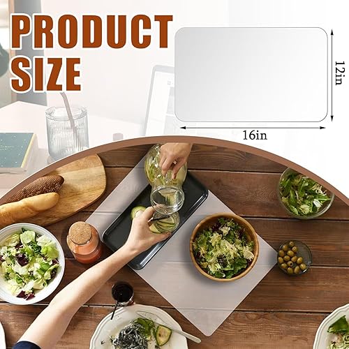 Miniatura 5 de Clear Place Mats, Transparent Plastic Placemats Set for Dining Table, Keeps Table or Desktop Cloth Cleaner, Washable, Heat Resistant, Non-Slip (4