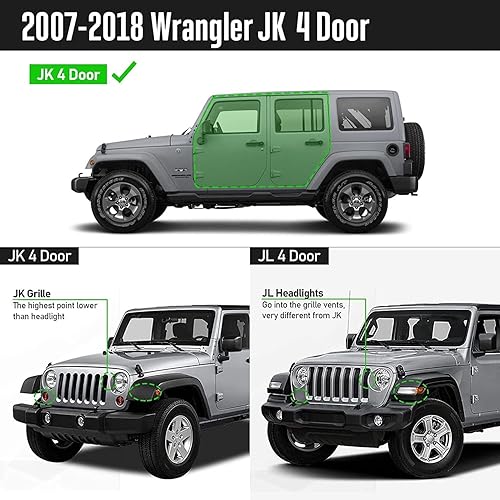Miniatura 3 de Estribos de estilo desplegable compatibles con Wrangler Jk Jku Unlimited 2007-2018 de 4 puertas, polvo negro texturizado de doble etapa, barras de