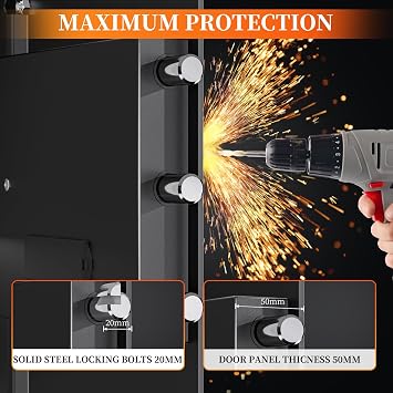 WASJOYE 103L Extra Large Safe Box, Home Fireproof Safe (37 * 40 * 70cm)
