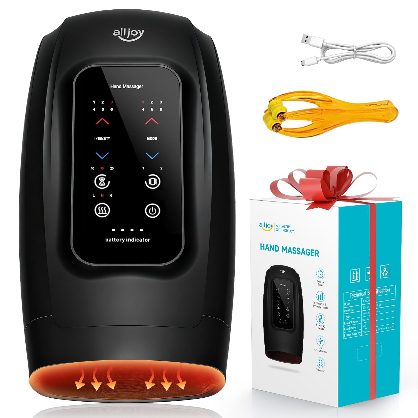 ALLJOY Hand Massager with Heat and Compression