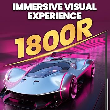 CRUA 27 Curved Gaming Monitor, 165Hz/200Hz FHD 1920x1080 VA Display, 1800R Screen, 120% sRGB, AMD FreeSync, Blue Light Filter, HDMI & DP, White PC Monitor for Gaming, Streaming & Work