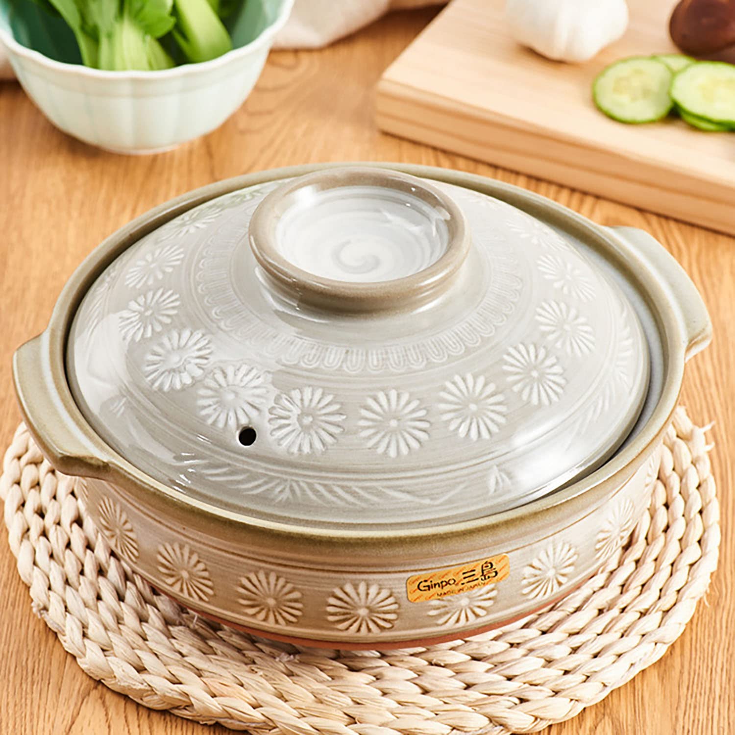 pentola di argilla da cucina Casseruola casseruola in(2.2l)