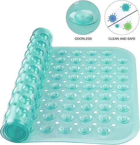 Miniatura 2 de YINENN Tapete para ducha y bañera, antideslizante y sin látex, con ventosas, lavable a máquina, con agujeros de drenaje (31 x 15.5 pulgadas, color