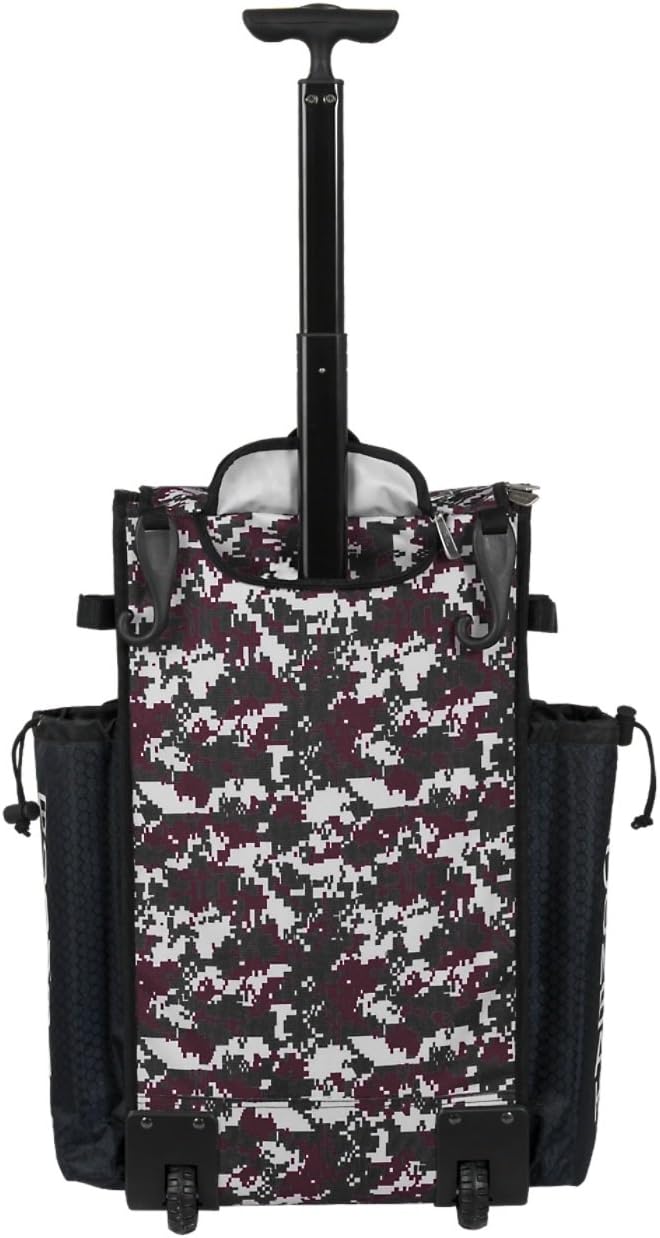 Boombah Rolling Superpack Baseball / Softball Gear Bag - 23-1/2" x 13-1/2" x 9-1/2" - Camo Series 20 Colors - Telescopic Handle and Holds 4 Bats - Wheeled Version