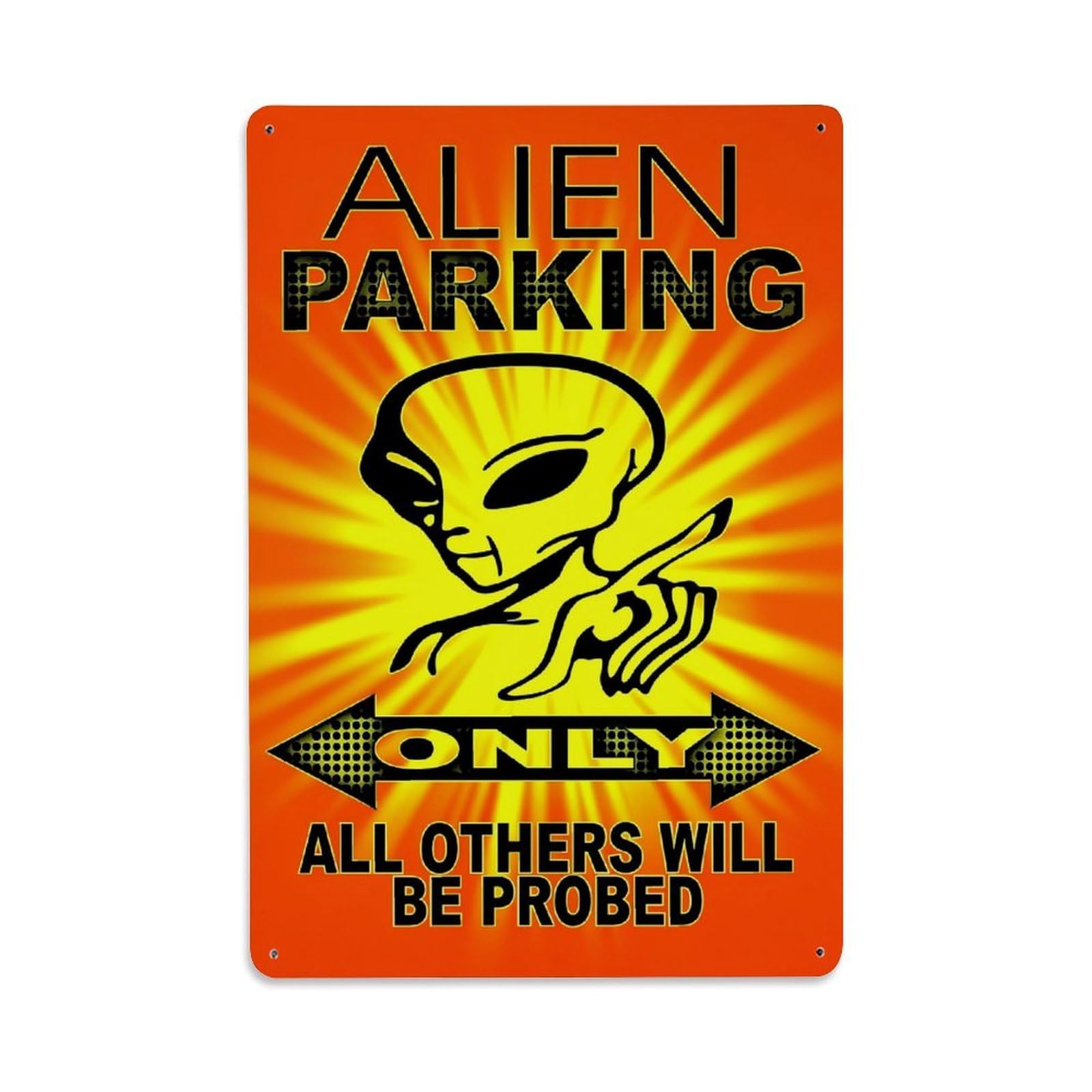 Jdfenggu Vintage Alien Parking Only Sign Retro Metal Tin Sign, Metal Poster For Bar, Home, Man Cave, Kitchen, Laundry Room Art Decor 8X12 Inch