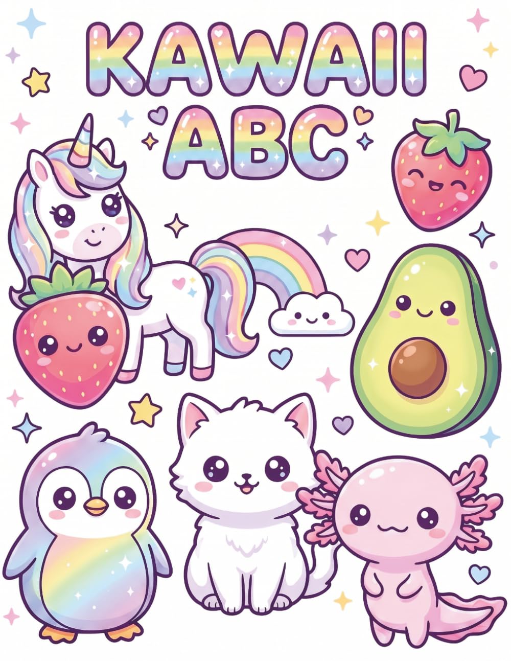 Kawaii ABC Coloring Book for Kids: A to Z Alphabet Coloring Pages with Cute Kawaii Characters — Animals, Food & More for Toddlers, Preschool & Kindergarten (Kawaii Learning Series)