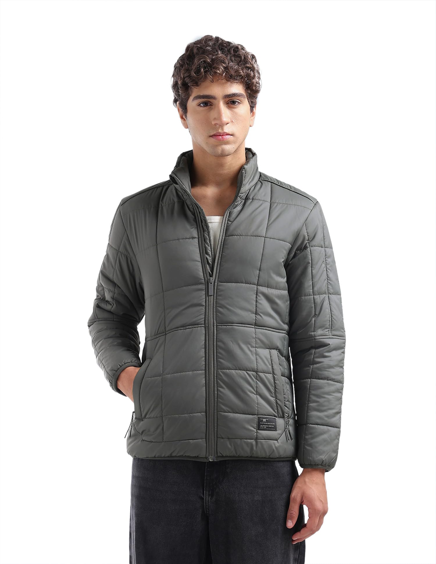 flying machine Solid Regular Fit Puffer Jacket-picture-19