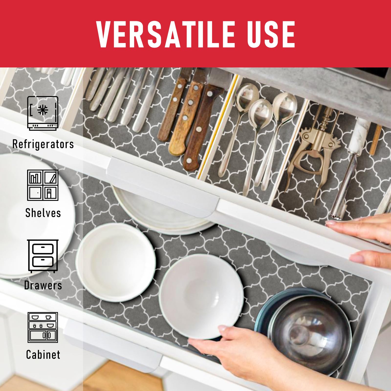 Cooyes Forros de refrigerador 2 en 1 y tapetes frescos para cajones de nevera y estantes de vidrio, forros absorbentes para nevera, lavables, de tela sin BPA, mantiene los productos frescos durante
