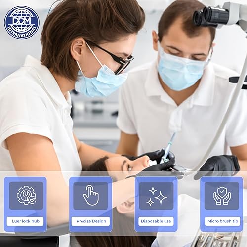 Miniatura 4 de Aguja dispensadora predoblada – Puntas de entrega de 19G con extremo de cepillo micro – Caja de 100 puntas desechables universales estilo Luer Lock