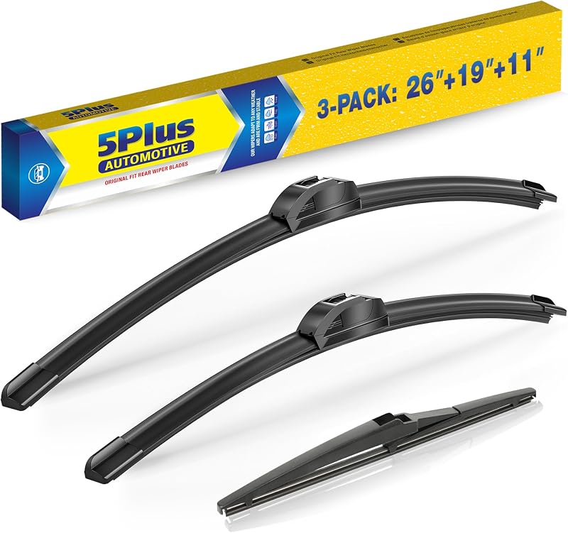 Palhetas do limpador de para-brisa 5 PLUS para Toyota Prius V 2012–2017 – Conjunto com 3 unidades