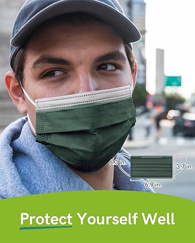 Miniatura 15 de FriCARE Mascarillas desechables, 3 capas ASTM nivel 3 grado médico, elegibles para FSA/HSA, transpirables y cómodas para alergias/protección solar