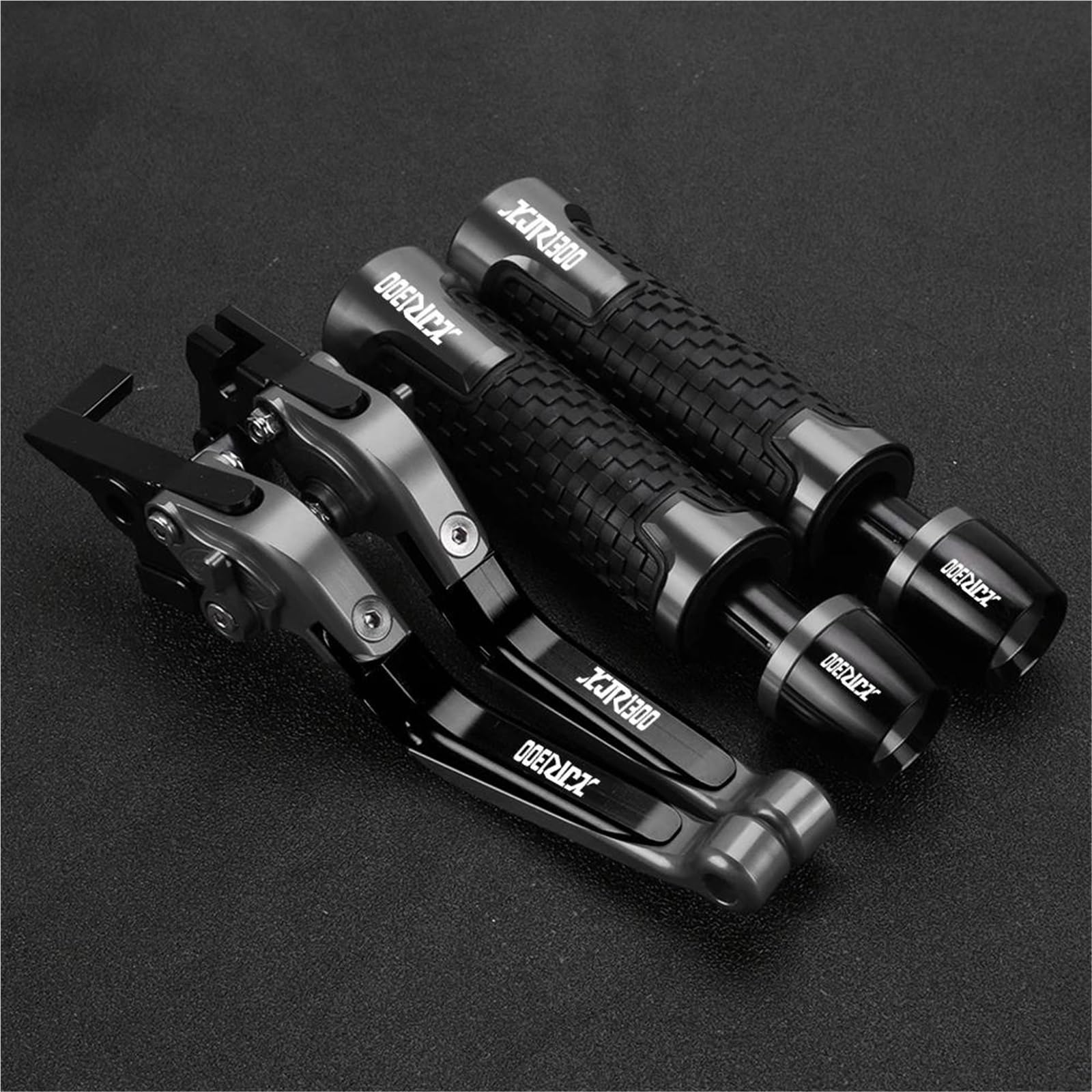 TGVSELPJ Motorcycle Part Motorcycle Folding Brake Clutch Levers Handlebar Hand Grips Ends Adjustable for Y-AMAHA XJR1300 XJR 1300 1995-2003(Black2)