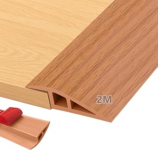 MeYuxg Übergangsprofil Selbstklebend 1M x 7CM, PVC Türschwellen Leiste, Türschwellenrampe Höhenausgleich für 10mm bis 15mm, Übergangsleiste Boden für Boden, Teppich, Schwellen (Gelbe Eiche)