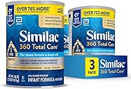 Similac 360 Total Care Infant Formula, Has 5 HMO Prebiotics, Our Closest Prebiotic Blend to Breast Milk, Non-GMO, Baby Formula Powder, 36-oz Value Can, Pack of 3