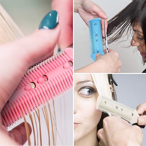 Miniatura 5 de Maitys 3 Piezas Peine Navaja de Corte de Cabello Peine de Corte de Cabello con 12 Cuchillas de Repuesto Moldeador de Doble Filo para Salón y Hogar