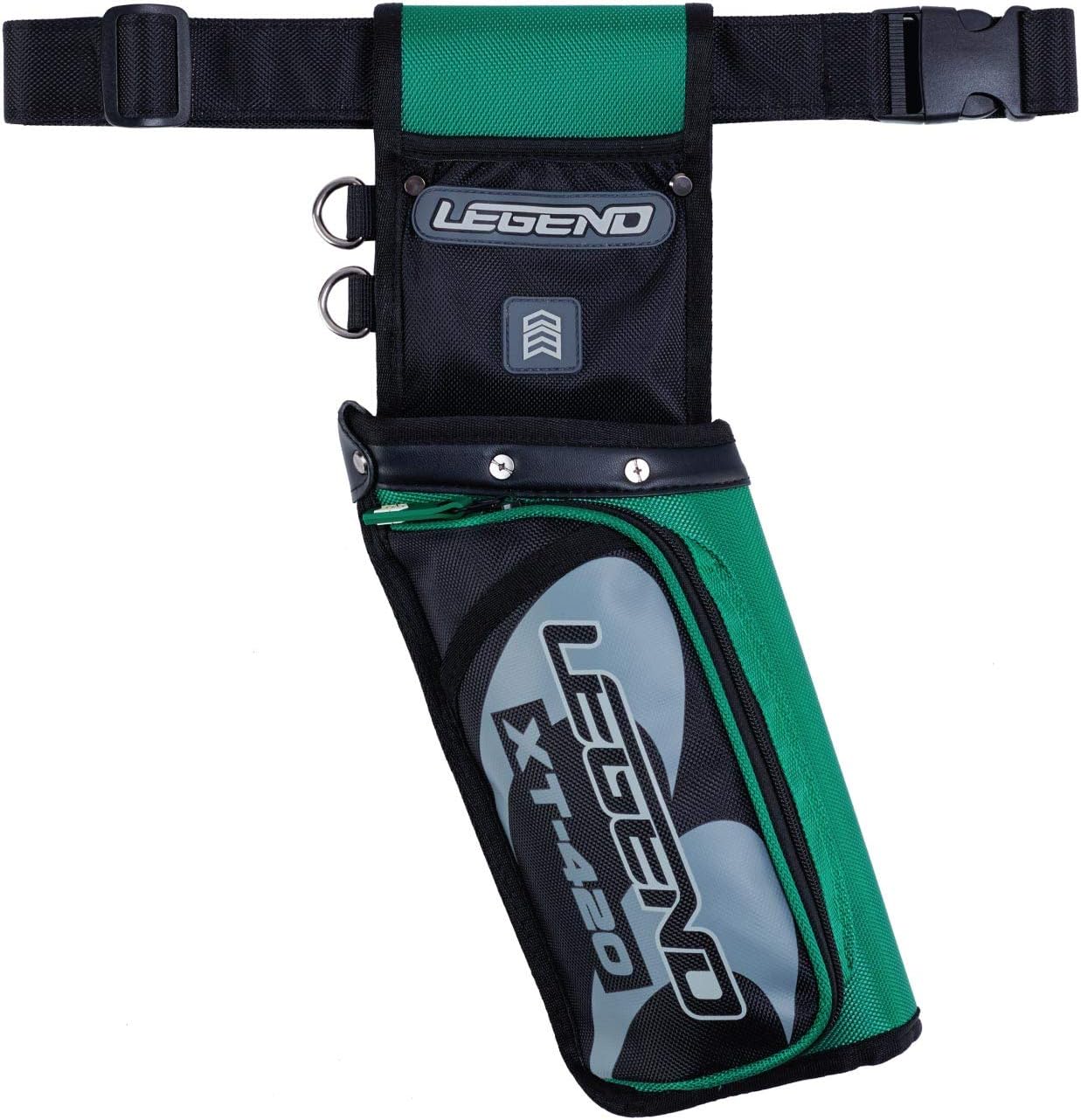 LEGEND XT420 - Archery Quiver for Arrows - Archery Hip Quiver with Belt, Fits 3 Arrow Tube Holder - Storage Pockets for Archery Accessories, Tools, Score Card - Premium Nylon Material - 5.25"x1.5"x16"