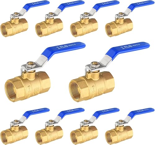 Miniatura 12 de Paquete de 2 válvulas de bola roscadas HeSun FIP de 3/4 de pulgada, válvula de cierre de latón de puerto completo, NPT hembra de 3/4" x NPT hembra