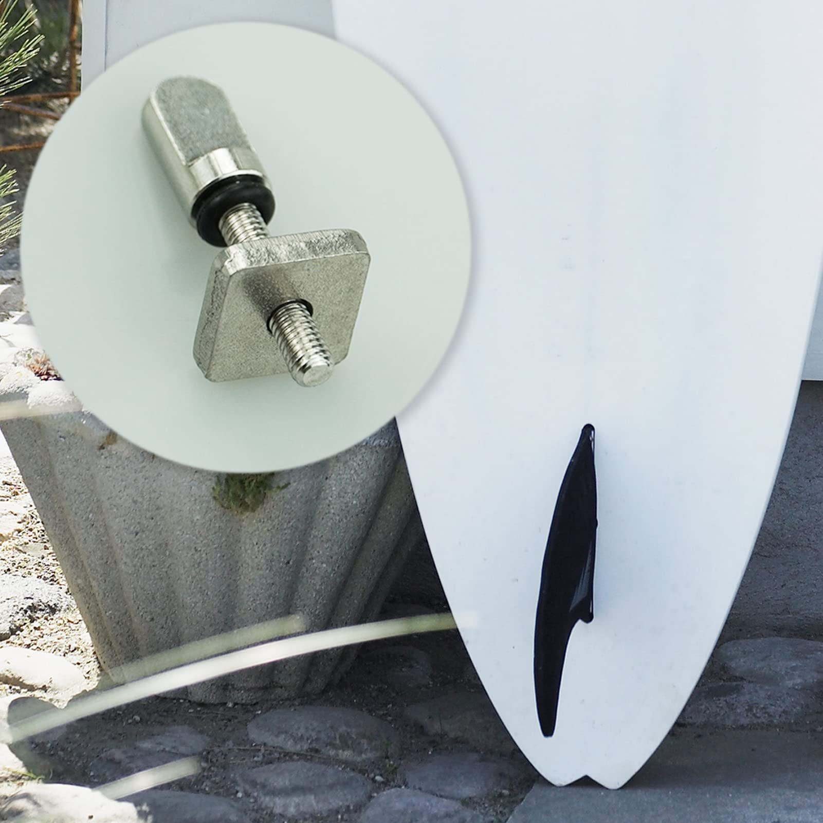 SZCXDKJ Kit de pernos de aleta de acero inoxidable para tablas de surf, accesorios de repuesto para tabla larga, SUP inflable, tablas de remo, plata