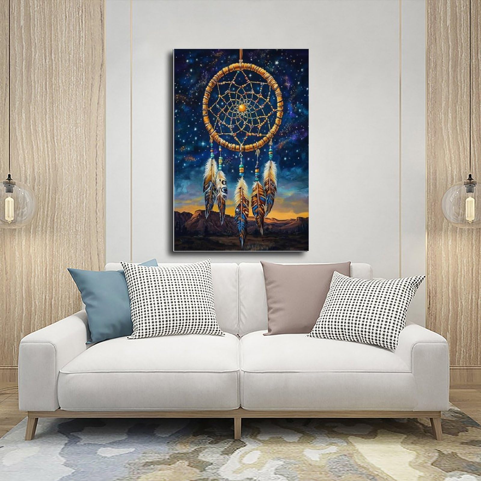 Sioux Kunstdruck auf Leinwand, Traumfänger, Schlafzimmer, Dekoration, Landschaft, Büro, Raumdekoration, Geschenk, 61 x 91,4 cm (L x B)