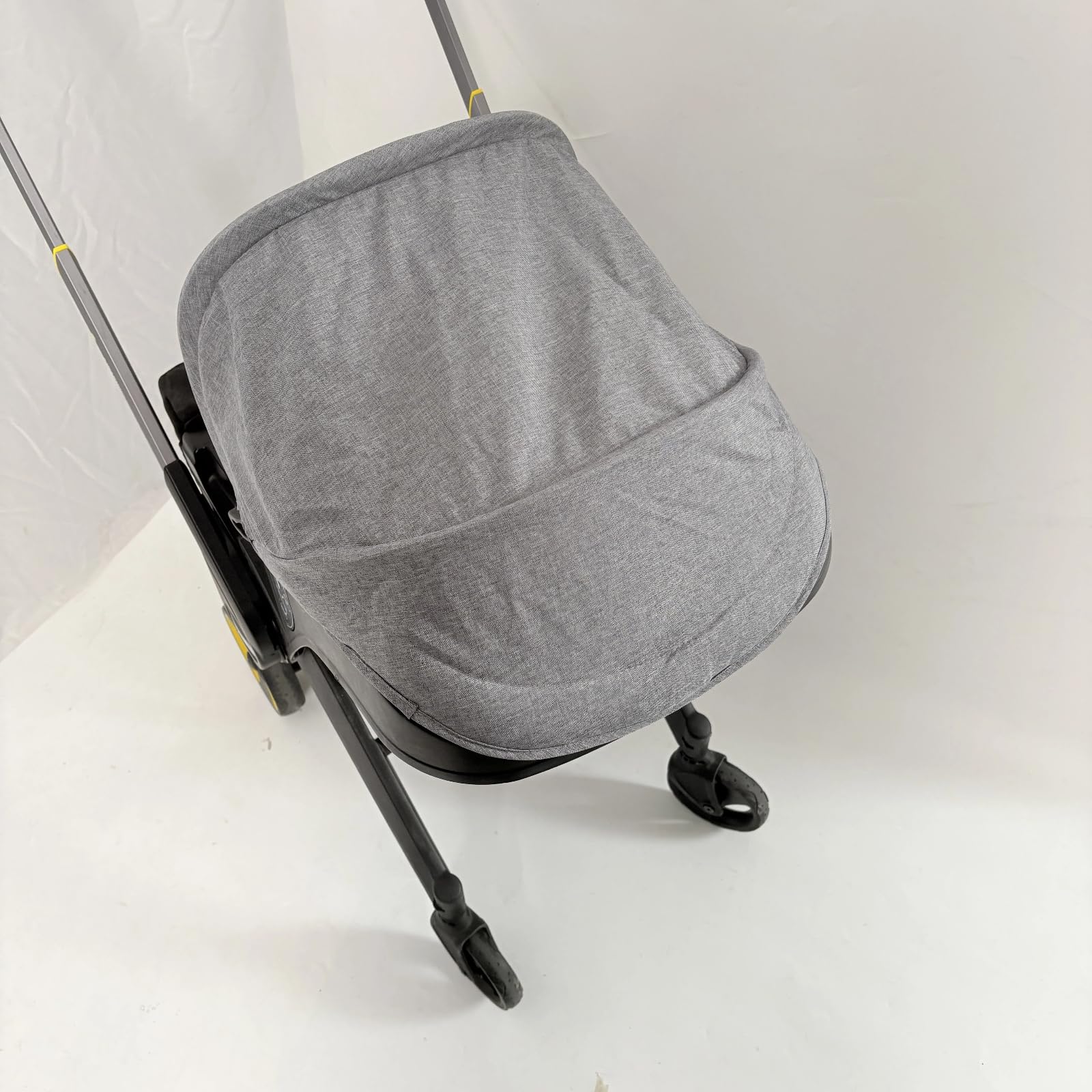 Compatible with Doona Canopy Replacement, Doona Hood Replacement for Doona Car Seat Stroller, Thick Wrinkle-Resistant Sun Shade Cover with Elastic Fasteners & Safety Seat Belt Pads (Grey) — view 7