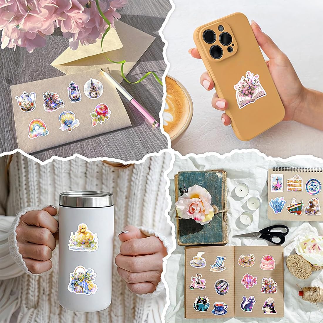 200PCS Watercolor Aesthetics Stickers - Image 4