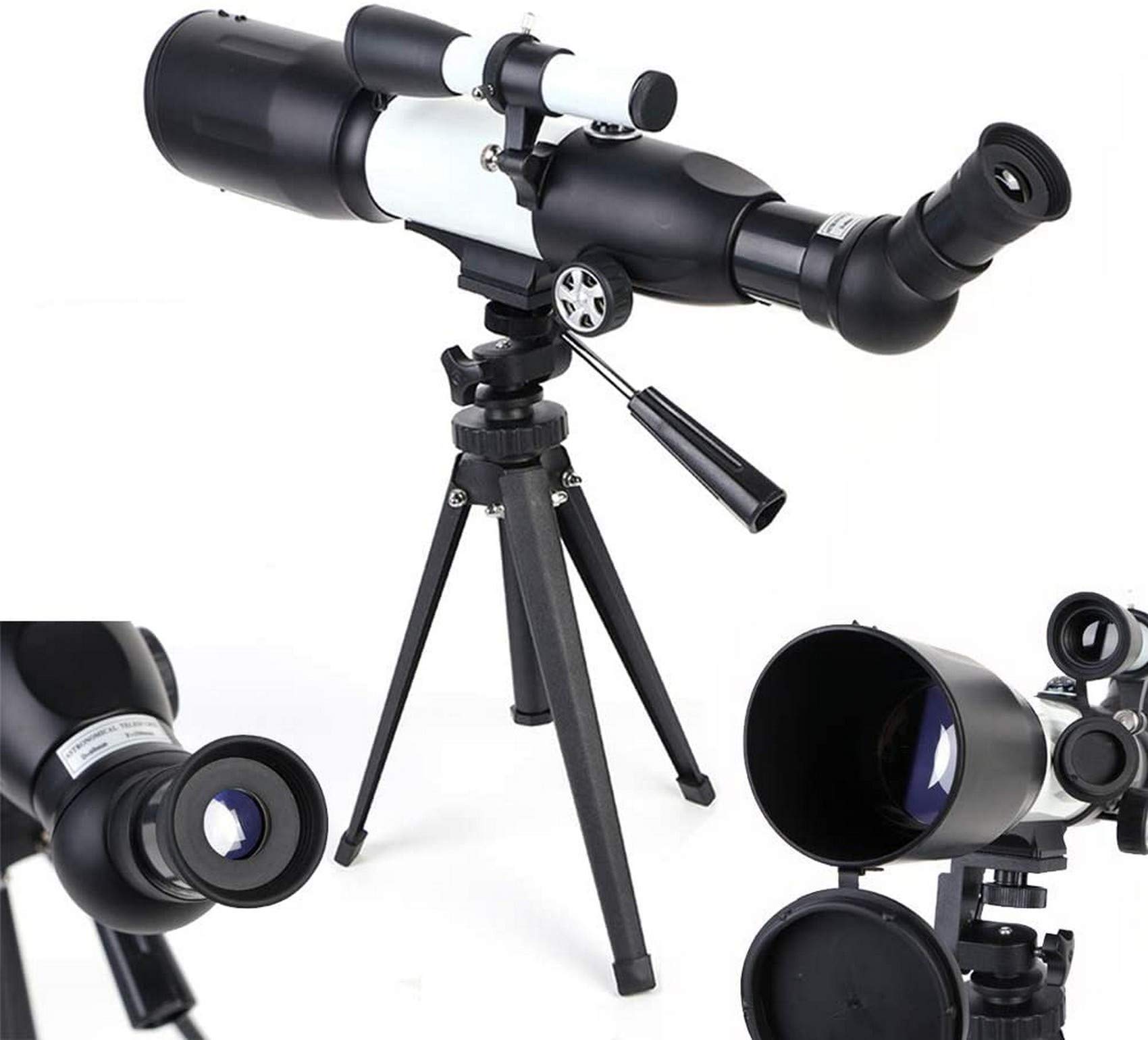Teleskopy,teleskopy dla dorosłych Lunety astronomiczne o dużym powiększeniu o wysokiej rozdzielczości ze statywem i celownikiem dla dzieci Dorośli Początkujący, srebrne