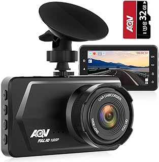 AQV Dash cam Front, Dashcams for Cars, 1080P Car Camera with 32G SD Card, Super Night Vision Dashcam, WDR Loop Recording G-Sensor Parking Monitor Motion Detection 170° Wide Angle