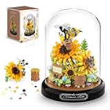 Flower Bouquet Building Sets, Animals Flowers Botanical Collection 548 PCS Mini Bricks Building Blocks Toy for Adults, Valentine's Day for Her (Bee)