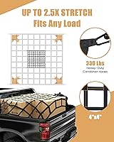 Vista 39 de Cuerdas elásticas, 80 pulgadas, para exteriores, resistencia máxima a la rotura de 190 libras, negras, con mosquetones, para portaequipajes, carga