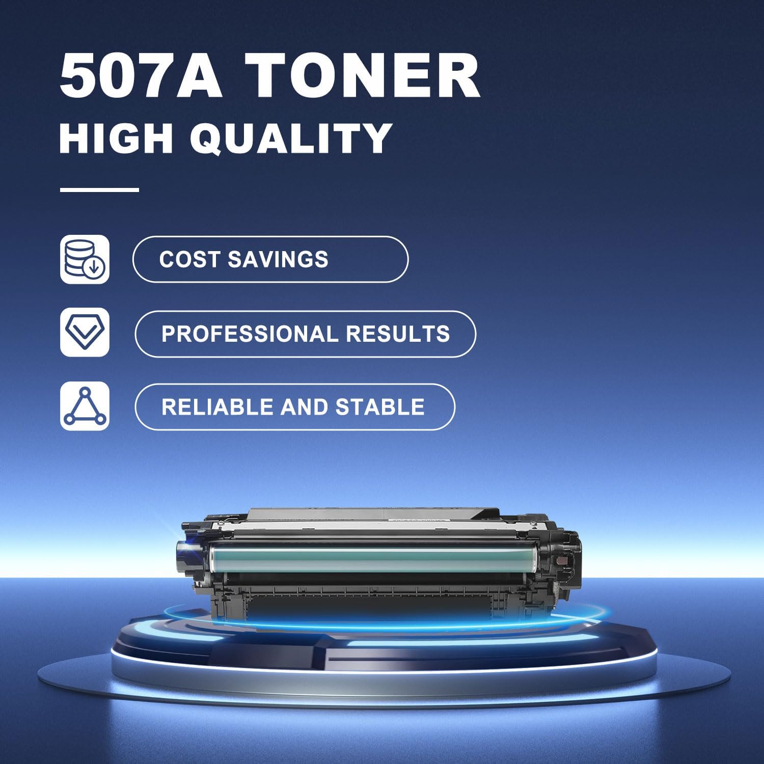 507A Toner Cartridges 4-Pack (BK/C/M/Y) Replacement for HP 507A Toner & 507A Ink, Compatible with Enterprise 500 Color M551, MFP M570, MFP M575 Series Printer (CE400A, CE401A, CE402A, CE403A)