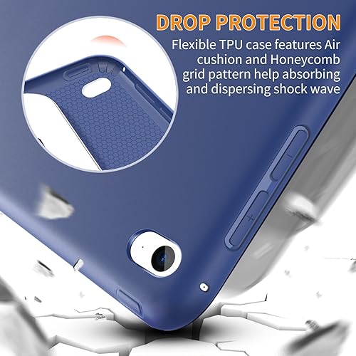 Miniatura 43 de DTTO Funda para iPad Mini de 5ª generación y iPad Mini 4, ultra delgada y ligera, con cubierta trasera de TPU suave, apagado y encendido automático