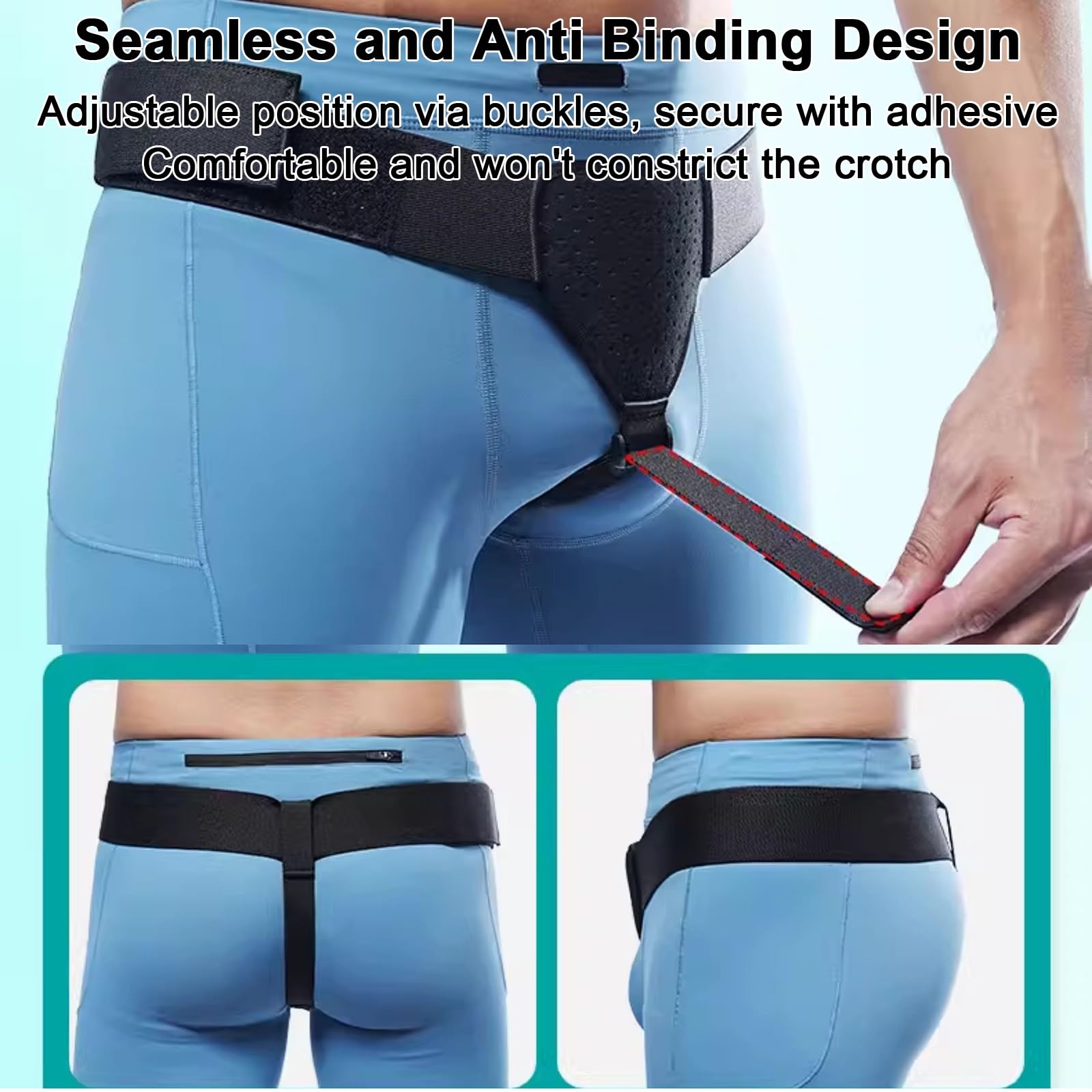 Cintura per Ernia Inguinale, Cintura per Ernia per Uomini e Donne, Utilizzabile Sia sul Lato Destro Che Sinistro, Design Regolabile, Fascia di Pressione Staccabile